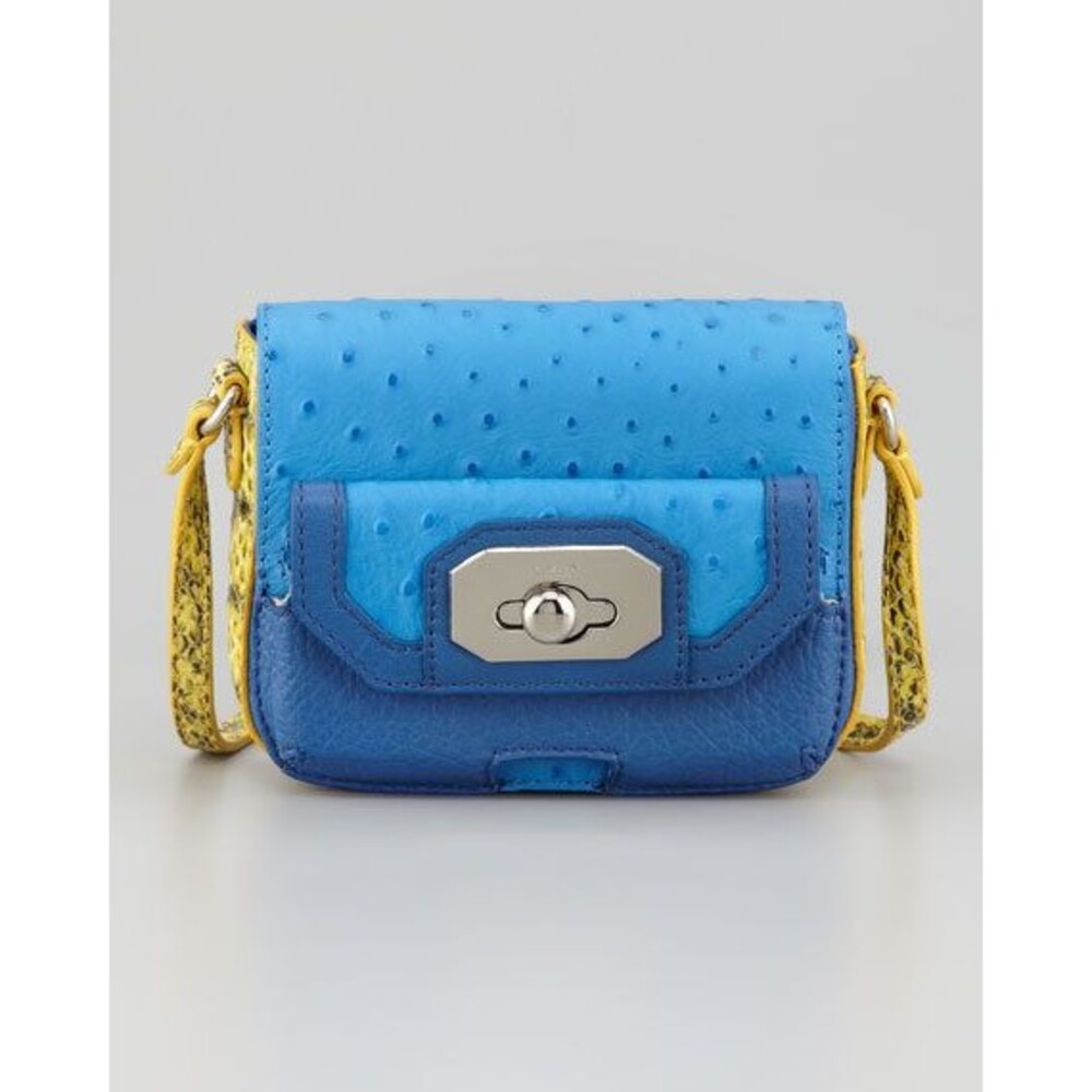 Rafe' Monique Women's Handbag Phone-Pocket Crossbody Blue Leather Handbag NWOT